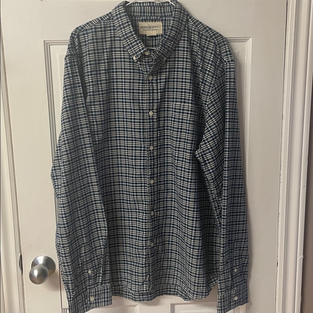 Denim & Supply Ralph Lauren Navy and White Check Shirt